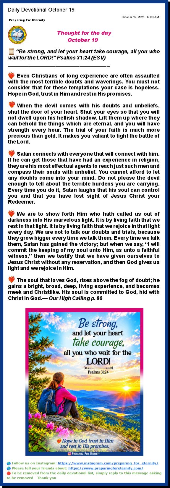 Daily Devotional Sample